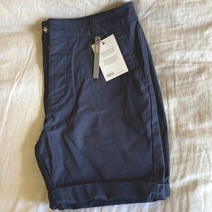 Navy Cuffed Chino Shorts